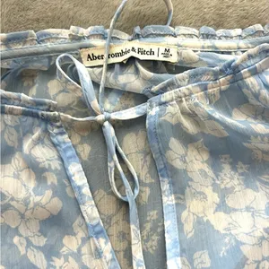 Abercrombie & Fitch Light Blue Floral Slip Boho Dress M thumbnail 5