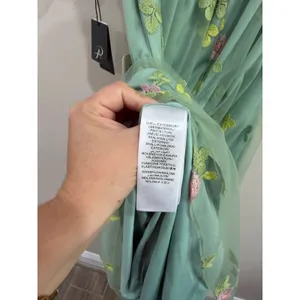 Adrianna‎ Papell Embroidered Maxi Dress Sage Multi Floral Flutter Size M NWT thumbnail 16