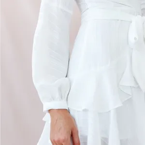 Kerry Layered Balloon Sleeve Dress White thumbnail 3