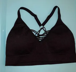 Strappy sports bra black corset style size M thumbnail 1