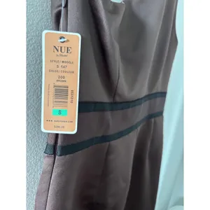 NUE by Shani‎ Brown One Shoulder Bow Cocktail Dress Shapewear Built In Sz 8 S147 thumbnail 3