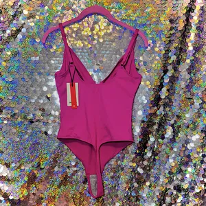 NWT Popilush Pink Shapewear Bodysuit‎ with Plunge Neckline Sz Small thumbnail 6