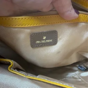 Ora Delphine Eden Leather Tote Bag Mustard Yellow No Shoulder Strap thumbnail 8