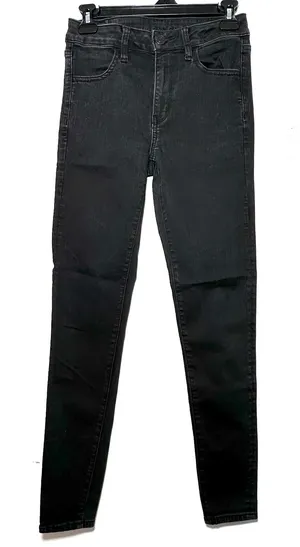 American Eagle Outfitters Womens Jeans Size 6 Long‎ Black High Rise Jeggings thumbnail 1