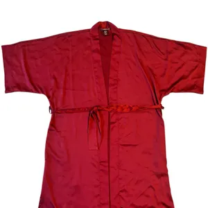 VICTORIA'S SECRET Kimono Robe Silky Satin Belt Pockets Interior‎ Tie Red Sz XS/S thumbnail 1