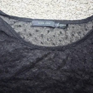 Mind‎ Code Black Sheer Mesh Polka Dot Long Sleeve Top Womens Small Y2K thumbnail 3