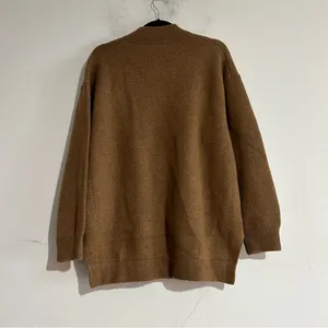 J. Crew Full Zip Flight Sweater Jacket Lambswool Blend Tan Size Medium Preppy thumbnail 7