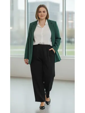 Unbranded Black Wide Leg Pull-On Pants Size 3XL Elastic Waist Pockets thumbnail 4