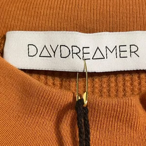 Daydreamer Thermal Crop Long Sleeve Mock Neck Top Orange Womens Large NWT thumbnail 9