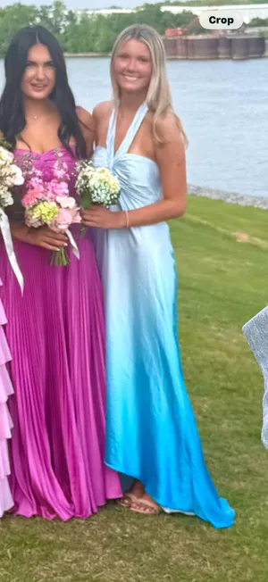 Mac Duggal blue ombre prom dress thumbnail 3