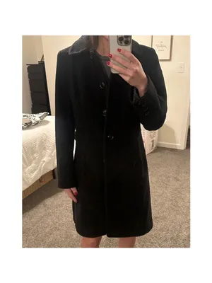 Anne Klein Gray Black Wool Blend Pea Coat Petite 8 thumbnail 6