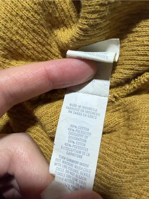 Aerie Mustard Waffle Crewneck Sweater sweatshirt medium thumbnail 7