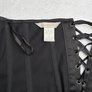 VTG Charlotte Russe Corset Top Women's L Black Embroidered Witch Whimsygoth Y2K thumbnail 7