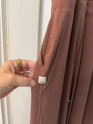 VUORI Pose Mudra Jumpsuit Ribbed Drawstring Athleisure Hazelnut Brown Size Large thumbnail 9