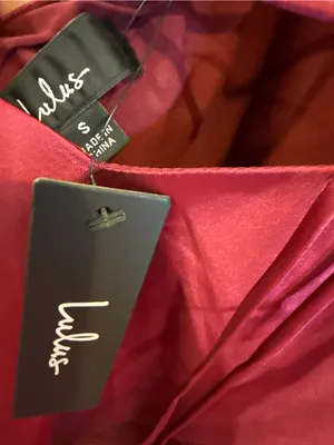 Lulu's Magenta Satin Rosette Halter Dress with Rosette thumbnail 4