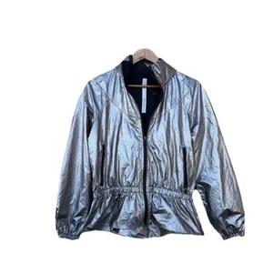 Lululemon X Barrys‎ Women's Titanium Foil Stronger As One Hooded Jacket Size 0 thumbnail 2
