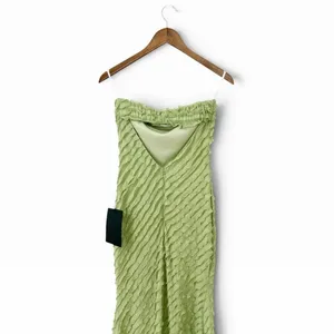 Lulus Faelyn Light Green Strapless Ruffled Midi Dress size Small NWT thumbnail 6