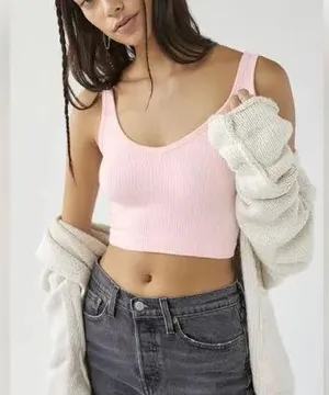 Urban Outfitters Ribbed Cropped Tank thumbnail 1