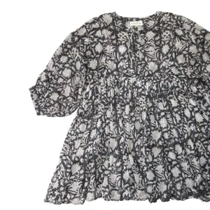 NWT Daughter's of India Kyra Mini in Pepper Floral Cotton Blockprint Dress XL thumbnail 3