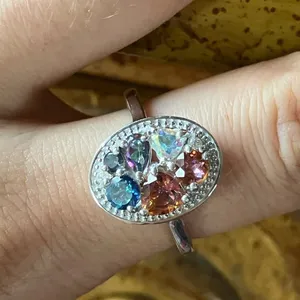 Multicolor Mystic Topaz Sterling Silver Ring Size 9.25 Blue thumbnail 2