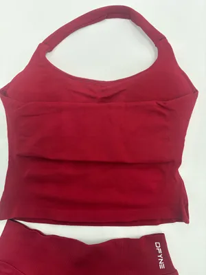 DFYNE set red medium  shorts and top new without tags thumbnail 5