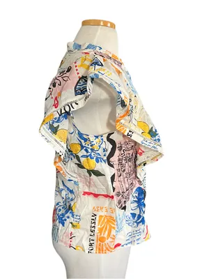 Marc New York cotton flutter-sleeve blouse Size Medium NWT thumbnail 3