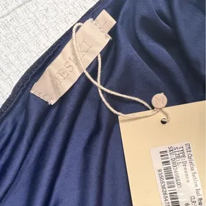 MESHKI Navy Christina Backless Wrap Dress‎ Size L NWT thumbnail 12