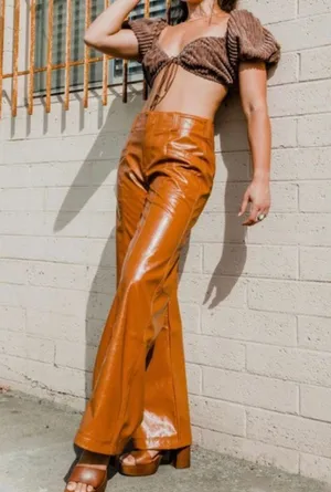 Free People Star Crossed Lovers Faux Leather Pants thumbnail 2
