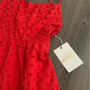 Show Me Your Mumu Out Of Town Mini Dress S Red Eyelet thumbnail 7