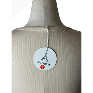 Anrabess Long Sleeve Top Womens Size S Beige New Ribbed Crew Neck‎ TL00037 thumbnail 4