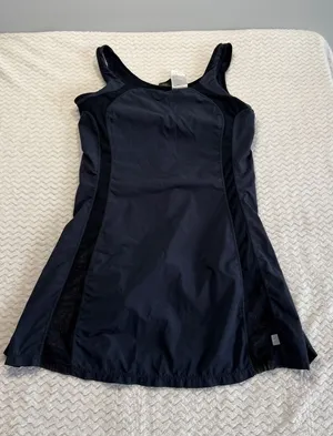 Vintage Nike Dri-FIT Women Black Tennis Dress Built-in Bra Mesh Panels Size L thumbnail 1