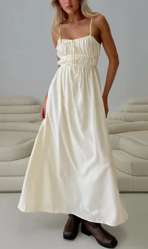Princess Polly Maxi Dress Cream thumbnail 1