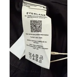 Everlane NWT Wide-Leg Drawstring Linen Pants Black 16R thumbnail 11