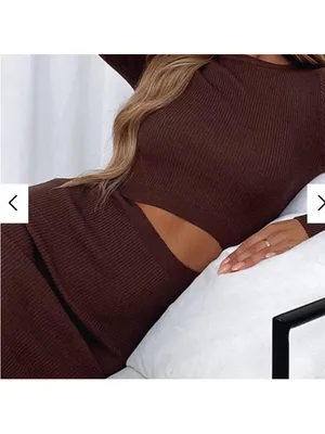 Whitefox Headlines Brown Chocolate Knit Sweater Cut Out‎ Dress Size XS thumbnail 3