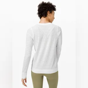 Lululemon Swiftly Breathe Long Sleeve Squad Top Shirt White Silverescent thumbnail 3