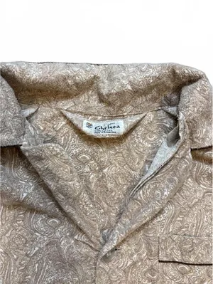 Vintage 90s Chelsea 100% Cotton Paisley Pajama Set Large Cotton Made Singapore thumbnail 3