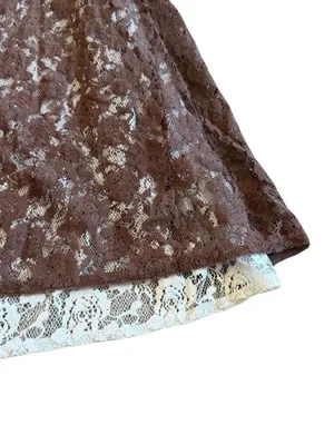 Free People FP One Solene Iced Chocolate High Low Maxi Skirt Stretch Lace NWT thumbnail 6