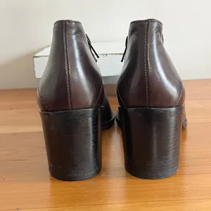 Etienne Aigner Donnie Brown Leather Square Toe Ankle Boots Womens 7M Brazil‎ thumbnail 9