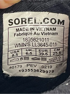 Sorel Kinetic Sneakers Black Sz 8.5 Low Top Bootie thumbnail 3