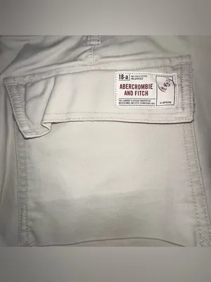 Abercrombie & Fitch Women’s Cream Cargo Pants Low Rise Flare Leg Zip Hem Sz 10 thumbnail 9