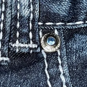 Rhythm In Blues Jeans Womens 10 Blue Denim Capri Rolled Hem Mid Rise Bling‎ Y2K thumbnail 10