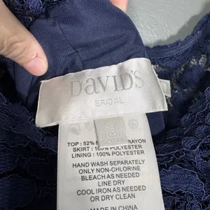 David's Bridal Blue Lace Top Formal Midi Length Dress - Women's Plus Size 18 thumbnail 5