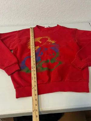 Vintage 90s USA Disney Designs Red Sweatshirt Mickey Mouse Cotton Blend Size S/M thumbnail 4