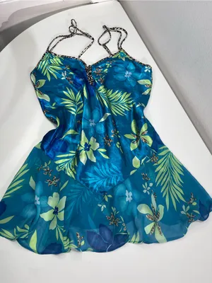 Secret Treasures Tropical Leopard Print Chemise Nightie Women's M8/10 Vacation thumbnail 1