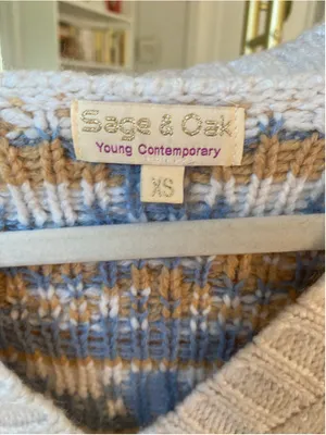 Sage Oak Fair Isle Cable‎ Knit Cardigan Cottagecore Nordic Sweater XS Cozy Hygge thumbnail 6