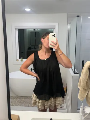Gabriella Rocha Black ruffle Dress with white underlay mini thumbnail 8