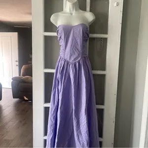 Free People Cohen Poplin Strapless Lavender Dress thumbnail 2