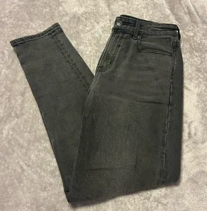 American Eagle Black Stretch Straight Leg Jeans thumbnail 2