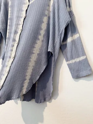 Free People Sleep Set Size XS Blue‎ Combo Rib Long Sleeve Shorts Outfit Coquette thumbnail 7