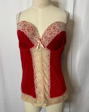 Native Intimates Red Lace Bustier Camisole Bra Top Lingerie 42C thumbnail 1